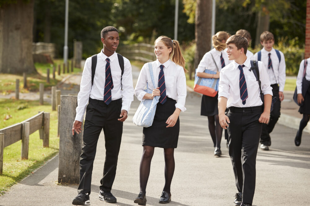 Group Of Teenage Students In Uniform Outside Schoo 2021 08 26 16 13 22 Utc 